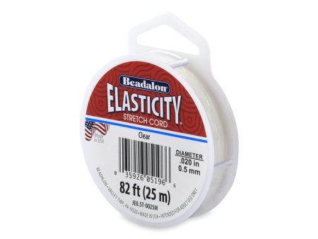 Elasticity Stretch Cord, 0.5 mm   .020 in, Clear, 25 meter Discount