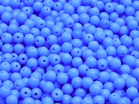 4mm Czech Round Druk Bead, Cornflower Blue, 50 pieces Cheap