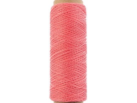 Gudebrod Waxed Thread 3ply Made In USA 500ft (152.4m) Spool 0.38mm (0.015in), Pink For Cheap