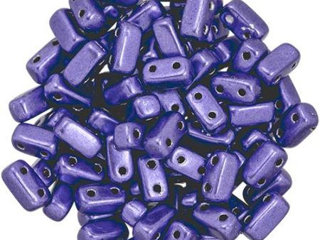 Czechmate 3mm X 6mm Brick Glass Czech Two Hole Bead, Saturated Metallic Ultra Violet For Sale