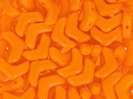 Vee Bead, 2 hole chevron, Opaque Orange, 25 pieces Discount