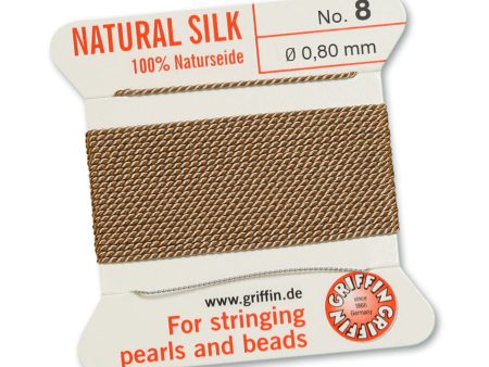 Griffin Slk Cord, Beige Size 8, 0.8mm, 2 yards Supply