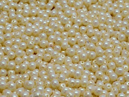 3mm Czech Round Druk Bead, Alabaster Pearlescent Cream, 50 pieces Fashion