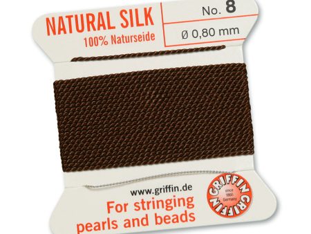 Griffin Slk Cord, Brown Size 8, 0.8mm, 2 yards Supply