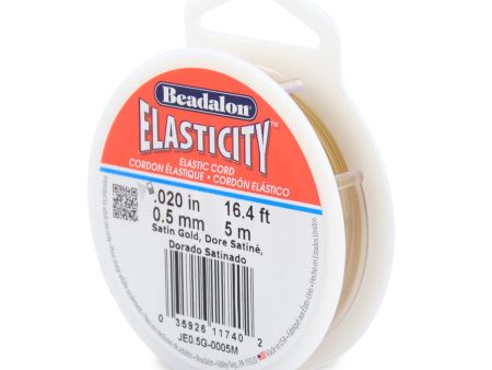 Elasticity Stretch Cord, 0.5 mm   .020 in, Satin Gold, 5 meter For Cheap