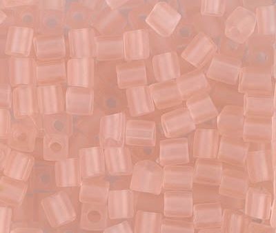 Miyuki 4mm Cube Bead, Matte Transparent Light Tea Rose, #155F, 5 grams Online Hot Sale