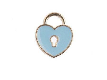 Sweet & Petite Charms, 11x13mm Heart Locket Light Blue, 10pcs For Sale