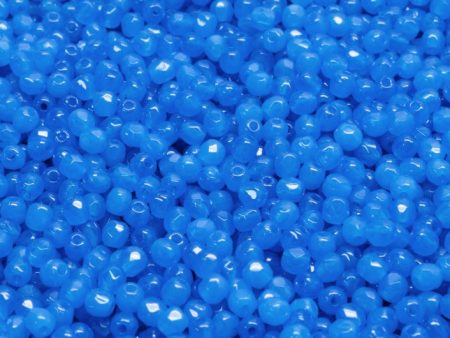 3mm Czech Fire Polish Beads, Bright Blue, 50 pieces For Sale