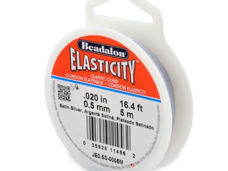 Elasticity Stretch Cord, 0.5 mm   .020 in, Satin Silver, 5 meter For Discount