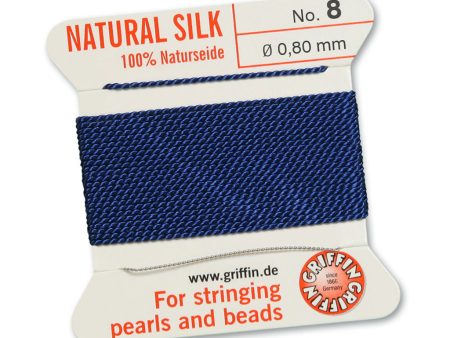 Griffin Slk Cord, Dark Blue Size 8, 0.8mm, 2 yards Supply