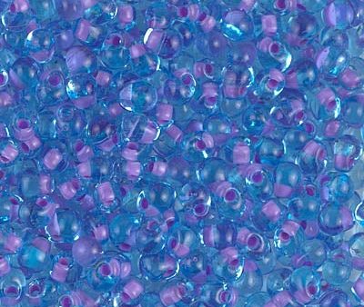 Miyuki 3.4mm Drop Bead, Lavender Lined Aqua, 5 grams Supply