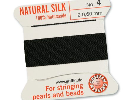 Griffin Slk Cord, Black Size 4, 0.6mm, 2 yards For Discount