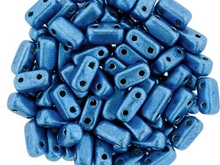 Czechmate 3mm X 6mm Brick Glass Czech Two Hole Bead, Saturated Metallic Little Boy Blue Supply