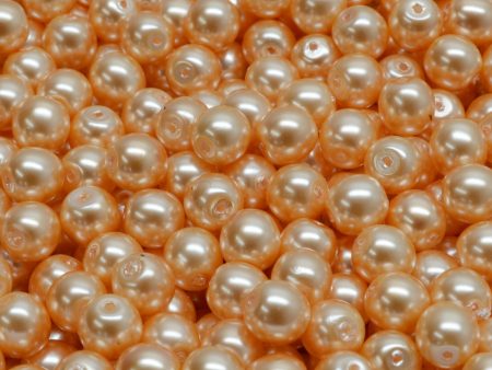 6mm Czech Round Druk Bead, Light Peach Pearl, 50 pcs For Cheap