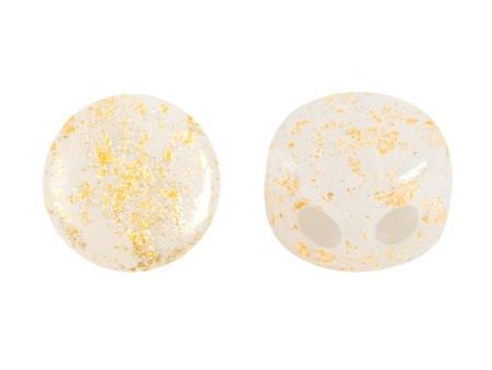 Kalos® Par Puca®, 2 Hole Bead, Opaque White Splash, 10 grams Cheap