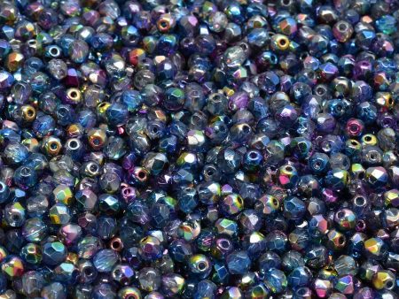 3mm Czech Fire Polish Beads, Crystal Magic Blue Pink, 50 pieces For Cheap