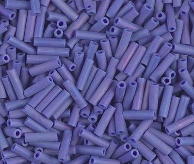 Miyuki 6mm Bugle Beads, Matte Opaque Cobalt AB, BGL2-0414FR, 17 grams Online Hot Sale