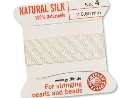 Griffin Slk Cord, White Size 4, 0.6mm, 2 yards Hot on Sale