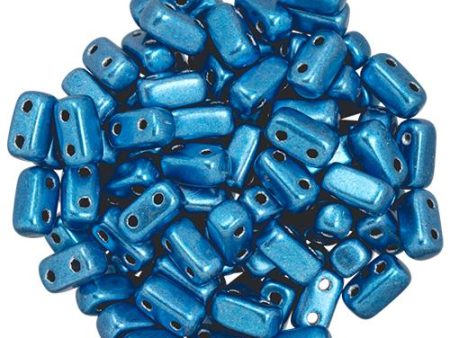 Czechmate 3mm X 6mm Brick Glass Czech Two Hole Bead, Saturated Metallic Nebulas Blue Sale