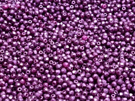 2mm Czech Fire Polish Beads, Pastel Bourdeaux, 50 pieces Discount