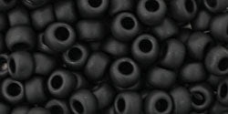 Toho 6 0 Round Japanese Seed Bead, TR6-49F, Matte Jet Black, 20 grams Supply