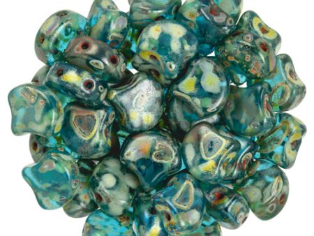 Ginko Beads, Aquamarine Picasso, 8 grams Discount