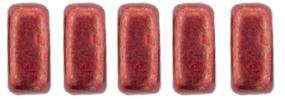 Czechmate 3mm X 6mm Brick Glass Czech Two Hole Bead, Sueded Gold Samba Red Online