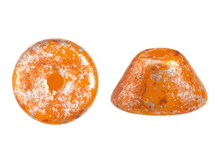 Konos Par Puca® Czech glass bead, Frost Tangerine Tweedy, 10 grams Cheap