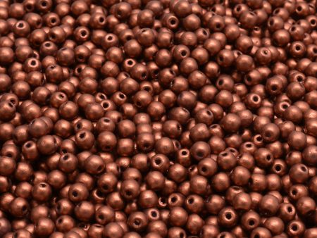 3mm Czech Round Druk Bead, Bronze Red Matte, 50 pcs For Cheap