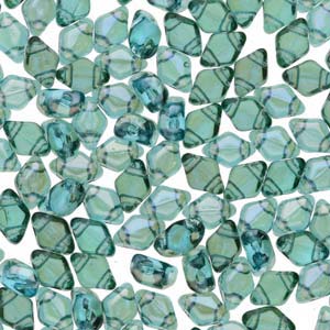 Mini GemDuo 2-Hole Diamond Shaped Bead, Aqua  Clarit, 7.5 grams Hot on Sale