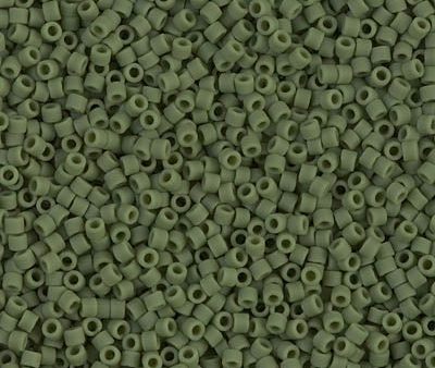 Miyuki Delica Bead 11 0, DB1585, Matte Opaque Avocado, 50 grams Supply