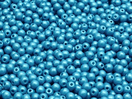 3mm Czech Round Druk Bead, Alabaster Pastel Blue, 50 pieces For Sale