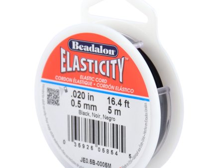 Elasticity Stretch Cord, 0.5 mm   .020 in, Black, 5 meter Online Hot Sale