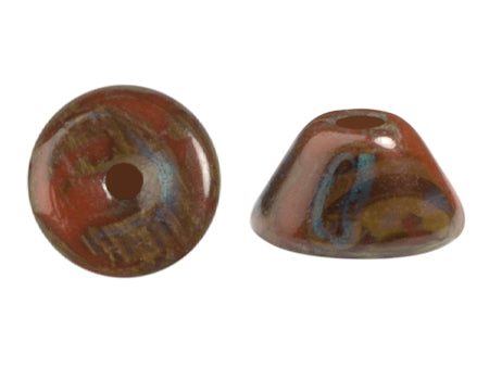 Konos Par Puca® Czech glass bead, Frost Caramel Travertin, 10 grams on Sale