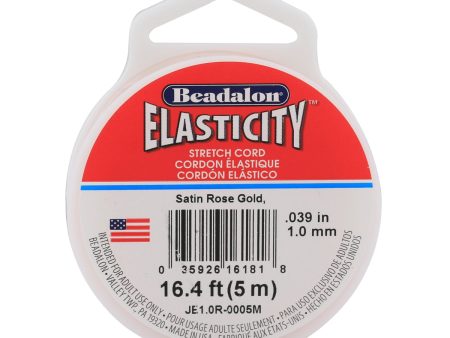 Elasticity Stretch Cord, 1.0 mm   .039 in, Satin Rose Gold, 5 meter Cheap