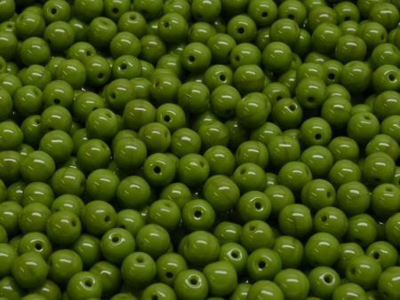 4mm Czech Round Druk Bead, Opaque Dark Green, 50 pieces For Cheap