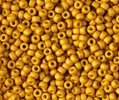 Miyuki 8 Round Seed Bead, 8-1233, Matte Opaque Mustard, 10 grams Online Sale