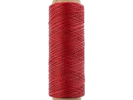 Gudebrod Waxed Thread 3ply Made In USA 500ft (152.4m) Spool 0.38mm (0.015in), Red on Sale