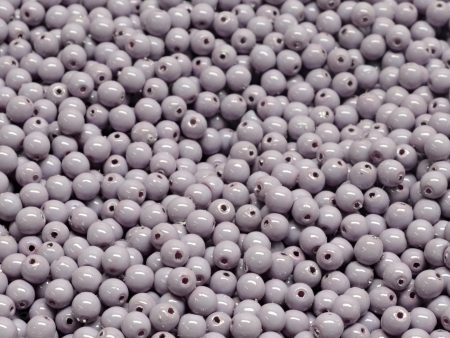 3mm Czech Round Druk Bead, Alabaster Lilac, 50 pieces Cheap