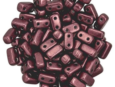 Czechmate 3mm X 6mm Brick Glass Czech Two Hole Bead, Saturated Metallic Red Pear Online