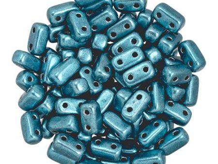 Czechmate 3mm X 6mm Brick Glass Czech Two Hole Bead, Saturated Metallic Quetzal Green Supply