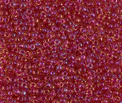 Miyuki 11 Round Seed Bead, 11-363, Light Cranberry Lined Topaz Luster, 13 grams Online Hot Sale