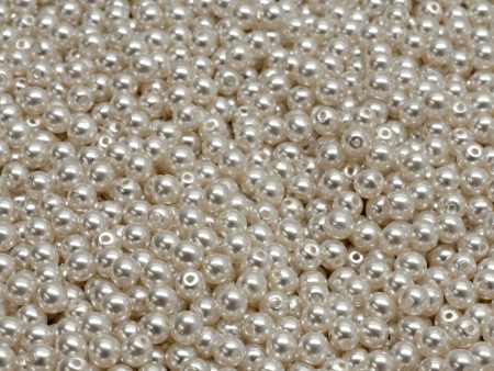 3mm Czech Round Druk Bead, Alabaster Pearl Bright White, 50 pieces Online Sale