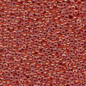 Miyuki 8 Round Seed Bead, 8-214, Salmon Lined Crystal, 10 grams Online Hot Sale