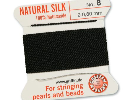 Griffin Slk Cord, Black Size 8, 0.8mm, 2 yards Cheap