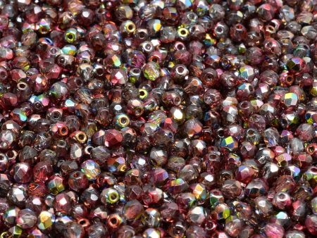 3mm Czech Fire Polish Beads, Crystal Magic Red-Brown, 50 pieces Discount