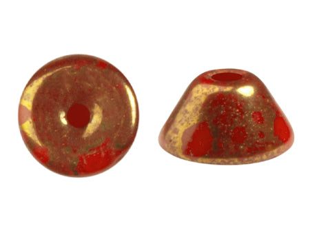 Konos Par Puca® Czech glass bead, Frost Cherry Bronze, 10 grams Online now