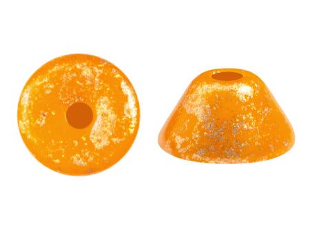 Konos Par Puca® Czech glass bead, Frost Tangerine Splash, 10 grams For Cheap