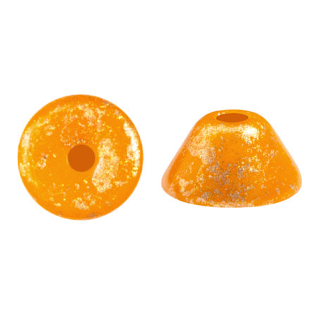 Konos Par Puca® Czech glass bead, Frost Tangerine Splash, 10 grams For Cheap