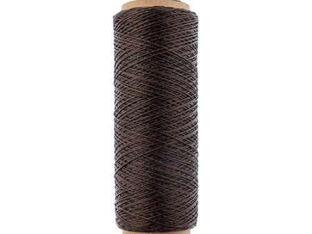 Gudebrod Waxed Thread 3ply Made In USA 500ft (152.4m) Spool 0.38mm (0.015in), Dark Brown Hot on Sale